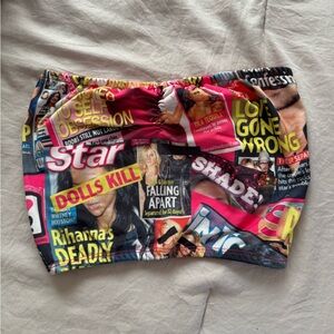 Dolls Kill Y2K magazine cover tube top S